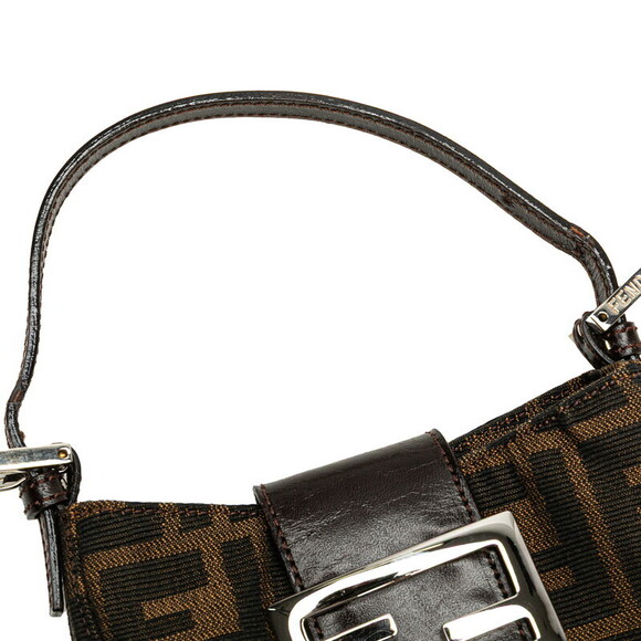 Fendi Zucca Croissant Handbag Brown Canvas Leather - Picture 4 of 8